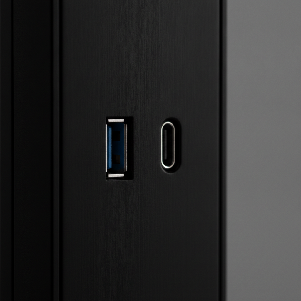 Корпус Lian Li TR-01X ODYSSEY X Black (G99.TR01X.00) — Інтерфейси USB 3.0 та USB Type-C на передній панелі