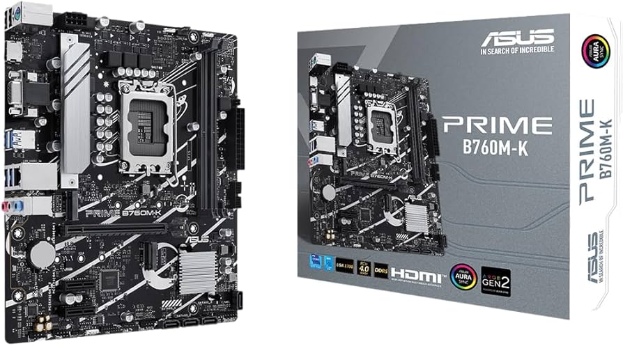 Материнська плата ASUS PRIME B760M-K (PRIME B760M-K) (Socket 1700, Intel B760, Micro-ATX) — Micro-ATX форм-фактор для компактних систем