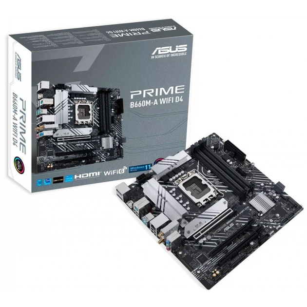Материнская плата ASUS PRIME B660M-A WIFI D4 (PRIME B660M-A WIFI D4) (Socket 1700, Intel B660, Micro-ATX)