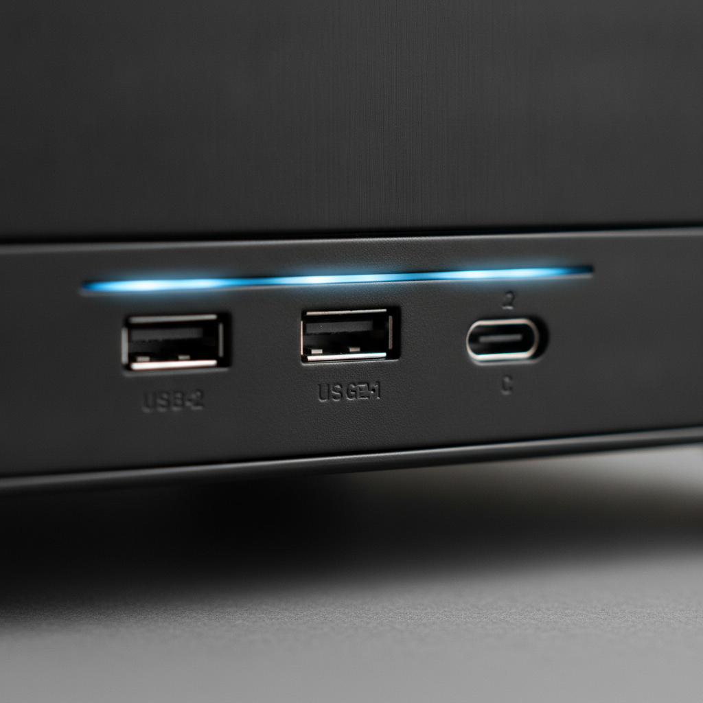 Корпус Cougar Duoface Pro RGB (DUOFACE PRO RGB) — Порты USB 2.0, 3.2 и Type-C для подключения