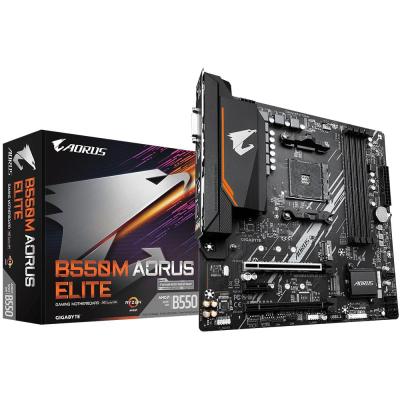 Материнська плата GIGABYTE B550M Aorus Elite (B550M AORUS ELITE) (Socket AM4, AMD B550, Micro-ATX) Б/в — 24+8-контактні роз'єми живлення для стабільності системи
