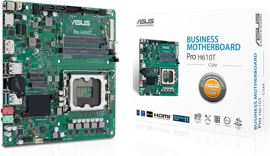 Материнська плата ASUS PRO H610T-CSM (PRO H610T-CSM) (Socket 1700, Intel H610, Mini-ITX) — Socket 1700: сумісність з процесорами Intel Alder Lake