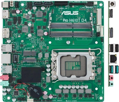 Материнская плата ASUS PRO H610T-CSM (PRO H610T-CSM) (Socket 1700, Intel H610, Mini-ITX)