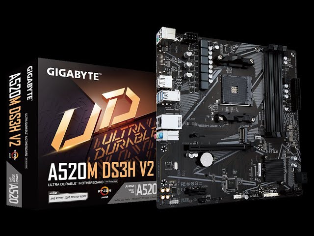 Материнская плата GIGABYTE A520M DS3H V2 (A520M DS3H V2) (Socket AM4, AMD A520, Micro-ATX) — Micro-ATX форм-фактор для компактных систем
