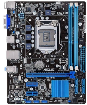 Материнская плата ASUS H61M-C (H61M-C) (Socket 1155, Intel H61, Micro-ATX) Б/у — Основные разъёмы питания 24+4 контакта