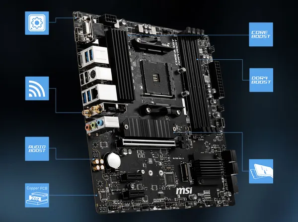 Материнська плата MSI B550M PRO-VDH (B550M PRO-VDH) (Socket AM4, AMD B550, Micro-ATX) — Micro-ATX форм-фактор для компактних збірок