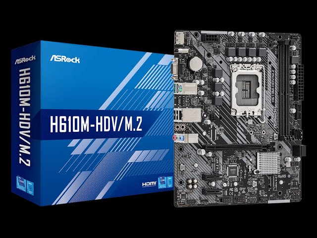 Материнская плата AsRock H610M-HDV/M.2 R2.0 (H610M-HDV/M.2 R2.0) (Socket 1700, Intel H610, Micro-ATX) — Micro-ATX форм-фактор для компактных систем
