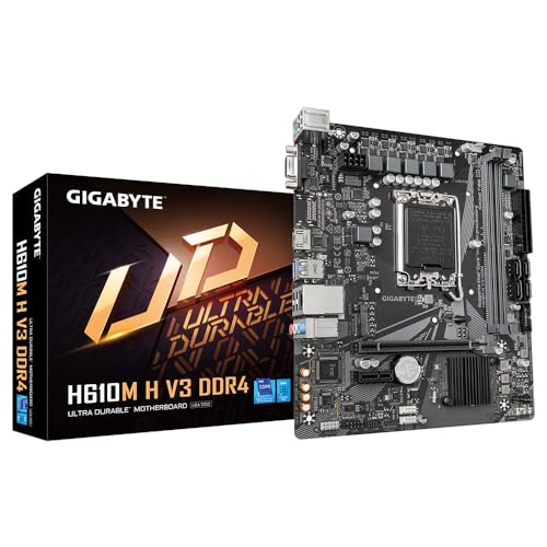 Материнська плата GIGABYTE H610M H V3 DDR4 (H610M H V3 DDR4) (Socket 1700, Intel H610, Micro-ATX) — Micro-ATX форм-фактор для компактних систем