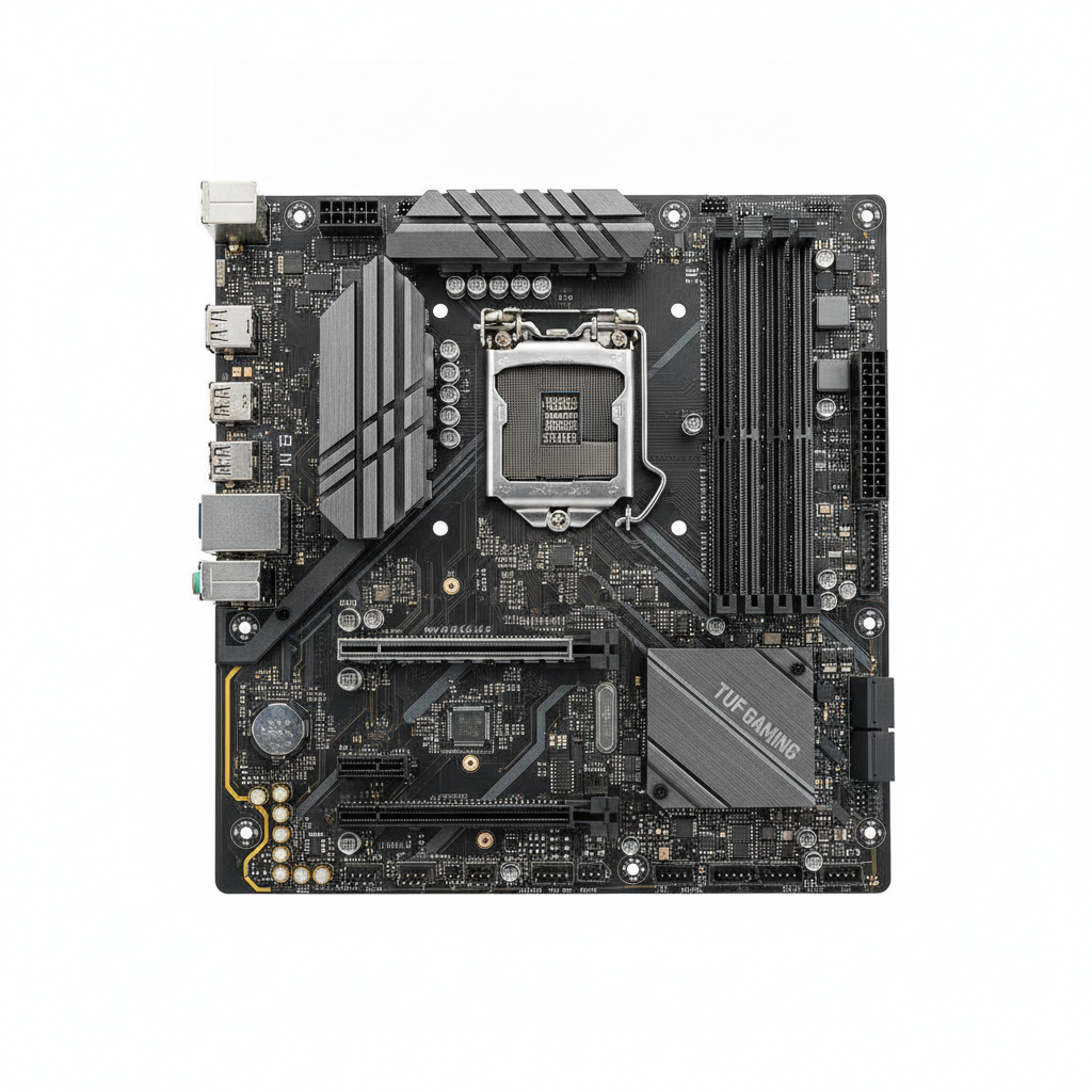 Материнська плата ASUS TUF GAMING B760M-PLUS WIFI II (TUF GAMING B760M-PLUS WIFI II) (Socket 1700, Intel B760, Micro-ATX) — Основні роз’єми живлення 24+8+4 для стабільності системи