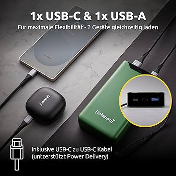 Павербанк Intenso Gray 20 000 mAh / 18 Вт (7332354) — Потужність 18 Вт для швидкої зарядки