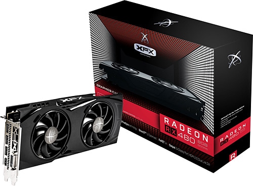 Видеокарта XFX AMD Radeon RX 480 8Gb GTR Black (RX-480P8D V2.2) (GDDR5, 256 bit, PCI-E 3.0 x16) Б/у — Объем видеопамяти 8 Гб для игр