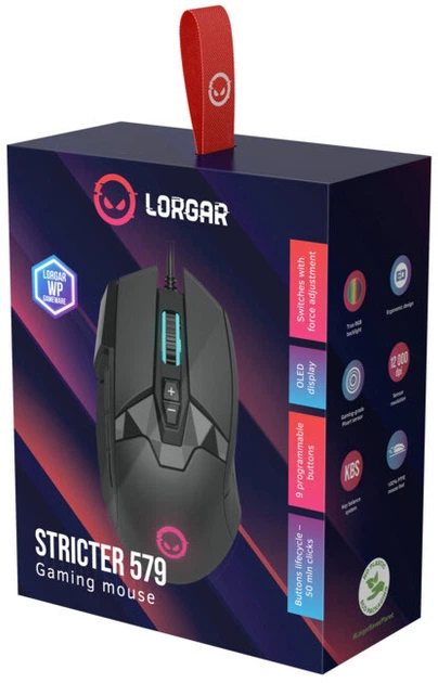 Миша Lorgar Stricter 579 RGB LCD USB Black (LRG-GMS579)