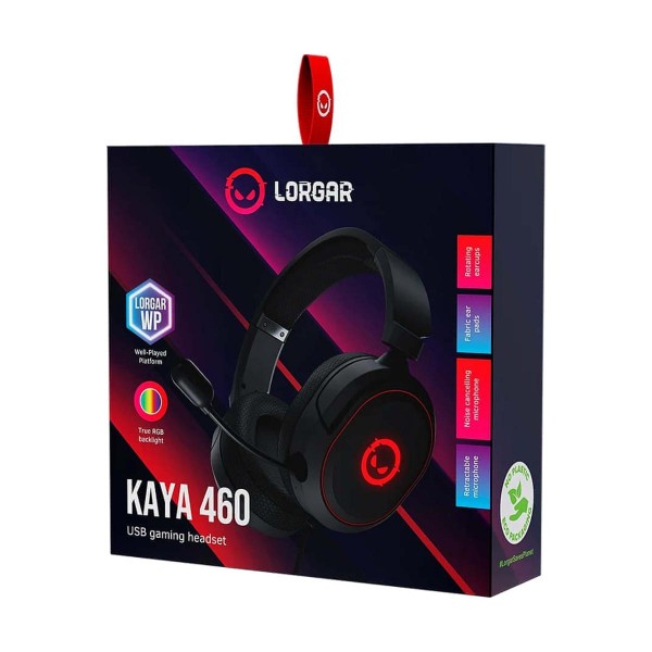 Ігрова гарнітура Lorgar Kaya 460 Black (LRG-GHS460) — Винесений мікрофон для чіткого звуку  Висувний мікрофон з