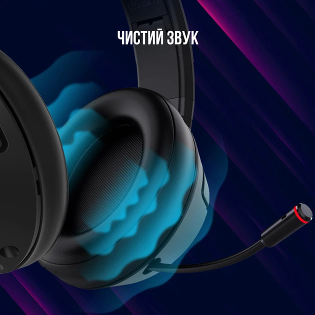 Игровая гарнитура Lorgar Noah 500 Wireless Black (LRG-GHS500) — Амбушюры из экокожи для комфорта
