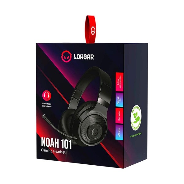 Ігрова гарнітура Lorgar Noah 101 Gaming Black (LRG-GHS101B) — Амбушури з екошкіри для комфорту і довговічності