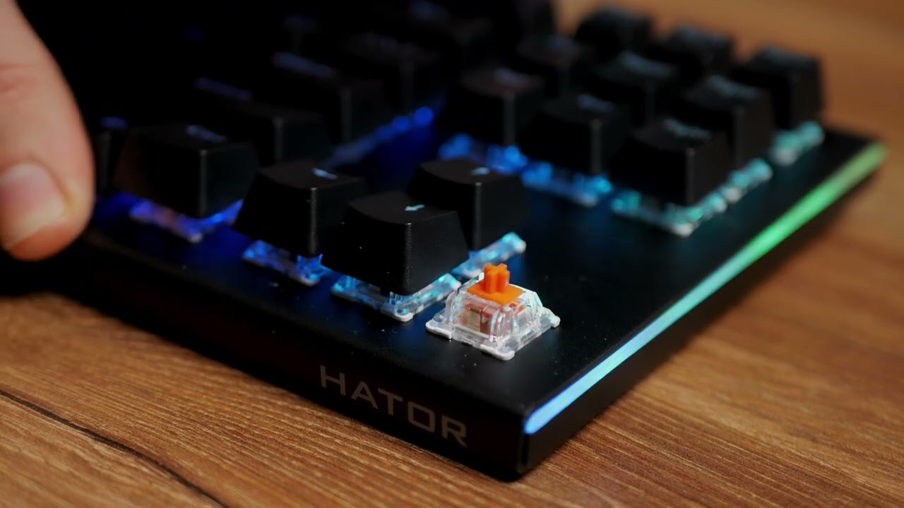 Клавіатура HATOR Gravity X TKL orange White (HTK551UA) — Механічні клавіші для точного набору тексту