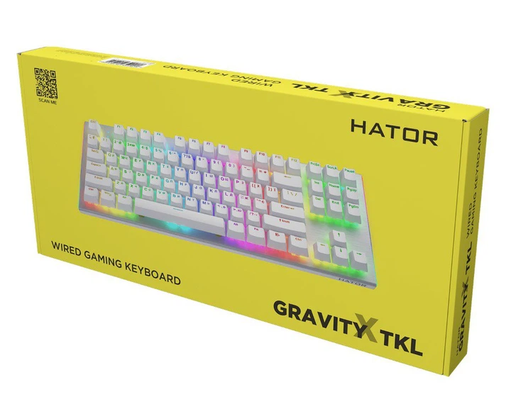 Клавіатура HATOR Gravity X TKL orange White (HTK551UA) — Білий колір корпусу для стильного вигляду
