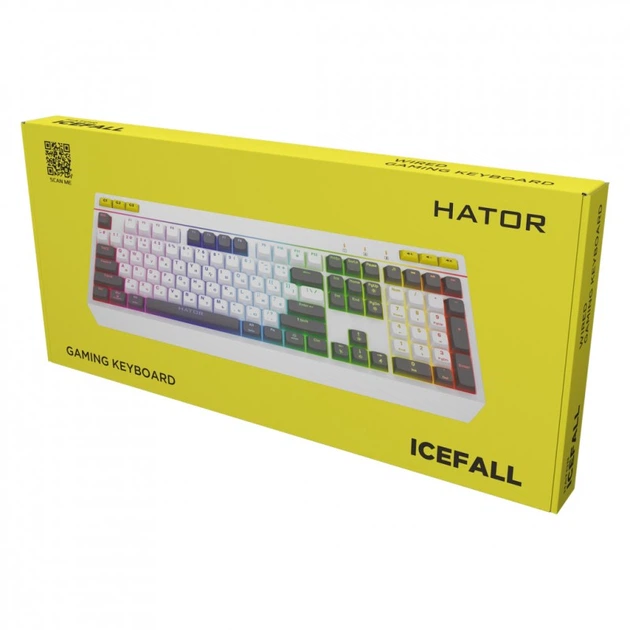 Клавіатура HATOR Icefall White (HTK405UA) — Біло-сірий колір корпусу для стильного дизайну
