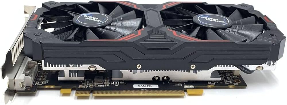 Відеокарта Golden Memory AMD Radeon RX 580 8Gb GDDR5, 256-bit, DVI/HDMI/3xDP, 1284/6000 MHz, 8-pin (RX580D58GB) (GDDR5, 256 bit, PCI-E 3.0 x16) — GDDR5 пам'ять для швидкої обробки графіки
