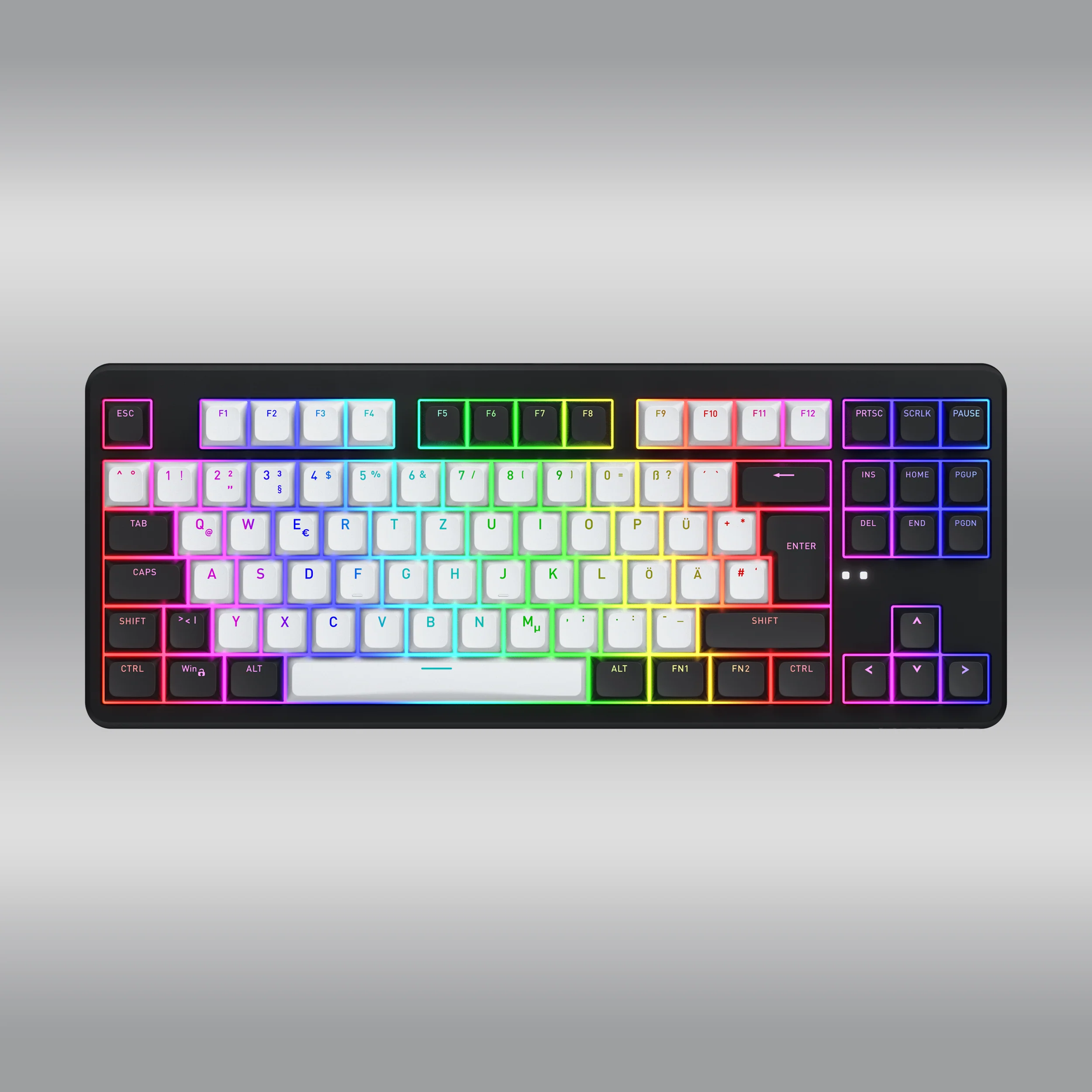 Клавиатура HATOR Rockfall 3 Mecha TKL Wireless Orange Black (HTK850UA) — Яркая RGB-подсветка клавиш для удобства