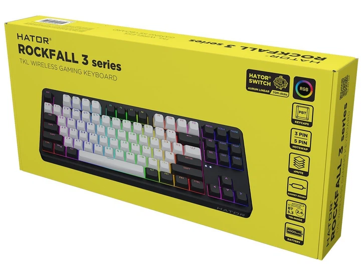 Клавиатура HATOR Rockfall 3 Mecha TKL Wireless Orange Black (HTK850UA)