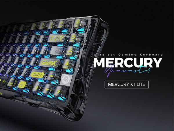 Клавіатура GravaStar Mercury K1 Lite TKL Black (GSK1LITE_XTAL_BLK) — Комбіноване підключення для універсальності
