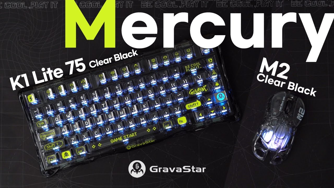 Клавиатура GravaStar Mercury K1 Lite TKL Black (GSK1LITE_XTAL_BLK) — Механические клавиши для точного набора