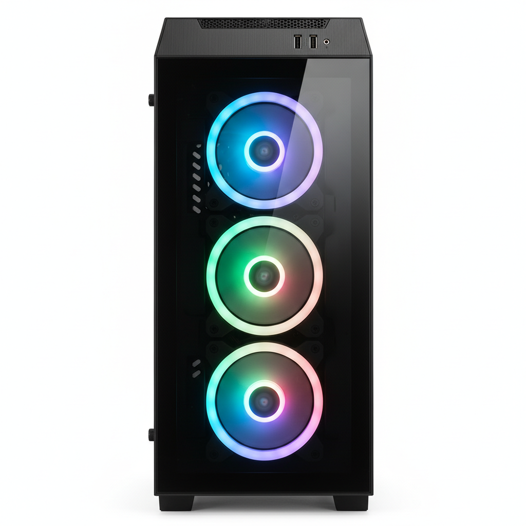 Корпус ASUS A21 Plus Black Tempered Glass ARGB (90DC00H0-B19010) Без БП — Чёрный цвет корпуса для стильного вида