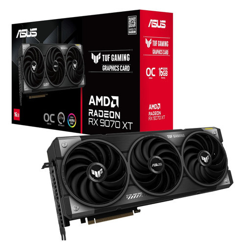 Видеокарта ASUS AMD Radeon RX 9070 XT 16GB Prime OC (PRIME-RX9070XT-O16G) (GDDR6, 256 bit, PCI-E v5.0 x16) — 16 ГБ видеопамяти для высокой производительности