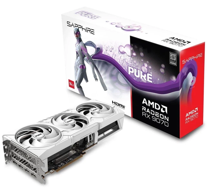 Відеокарта Sapphire AMD Radeon RX 9070 16GB PURE Gaming OC (11349-02-20G) (GDDR6, 256 bit, PCI-E v5.0 x16)
