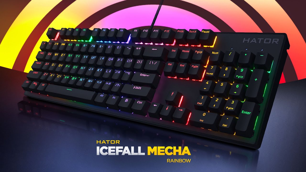 Клавиатура HATOR Icefall Mecha Rainbow Black (HTK104UA) U1 — Механические клавиши для точного набора
