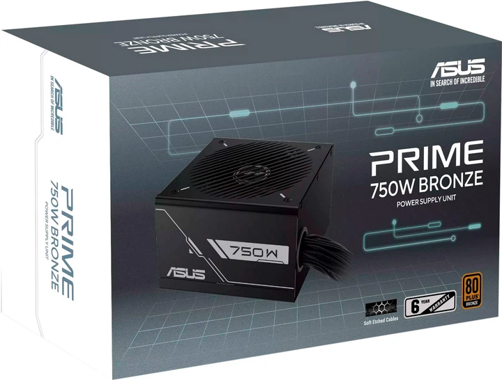 Блок питания ASUS PRIME 750B BLACK 750W 80+ Bronze (90YE00Y0-B0NA00)
