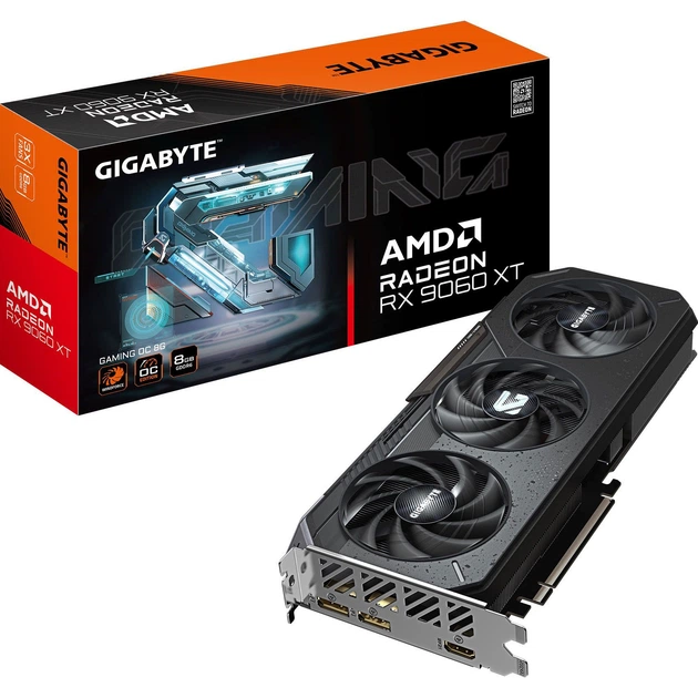 Відеокарта GIGABYTE AMD Radeon RX 9060 XT 8G GAMING OC (GV-R9060XTGAMING OC-8GD) (GDDR6, 128 bit, PCI-E v5.0 x16) — Графічний чип RX 9060 XT: потужність і ефективність