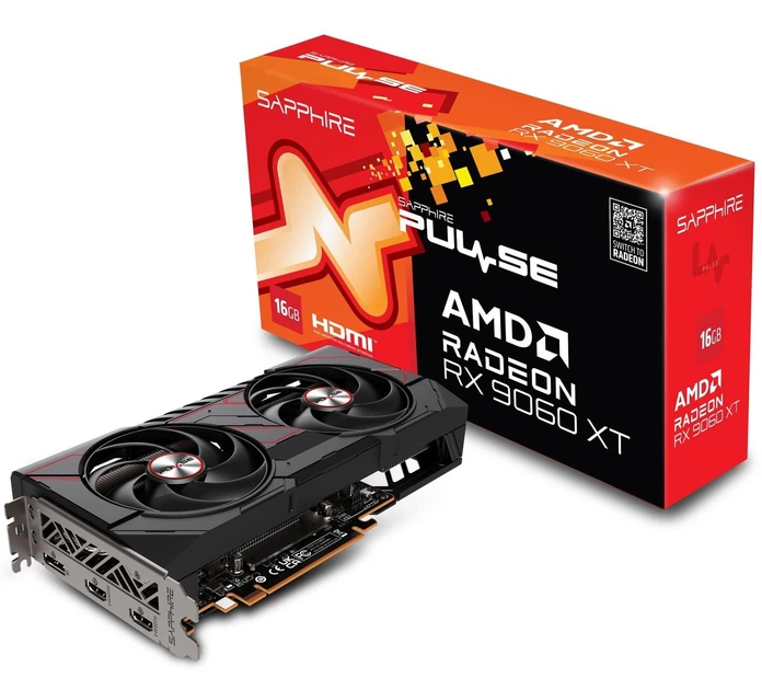 Видеокарта Sapphire AMD Radeon RX 9060 XT 16GB PULSE (11350-03-20G) (GDDR6, 128 bit, PCI-E v5.0 x16)