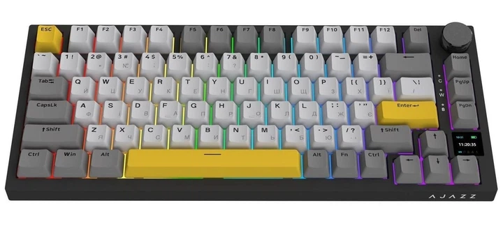 Клавіатура Ajazz AK820 PRO 75% Exploded Gift Switch Black RGB (AK820PRO-G-BGY)