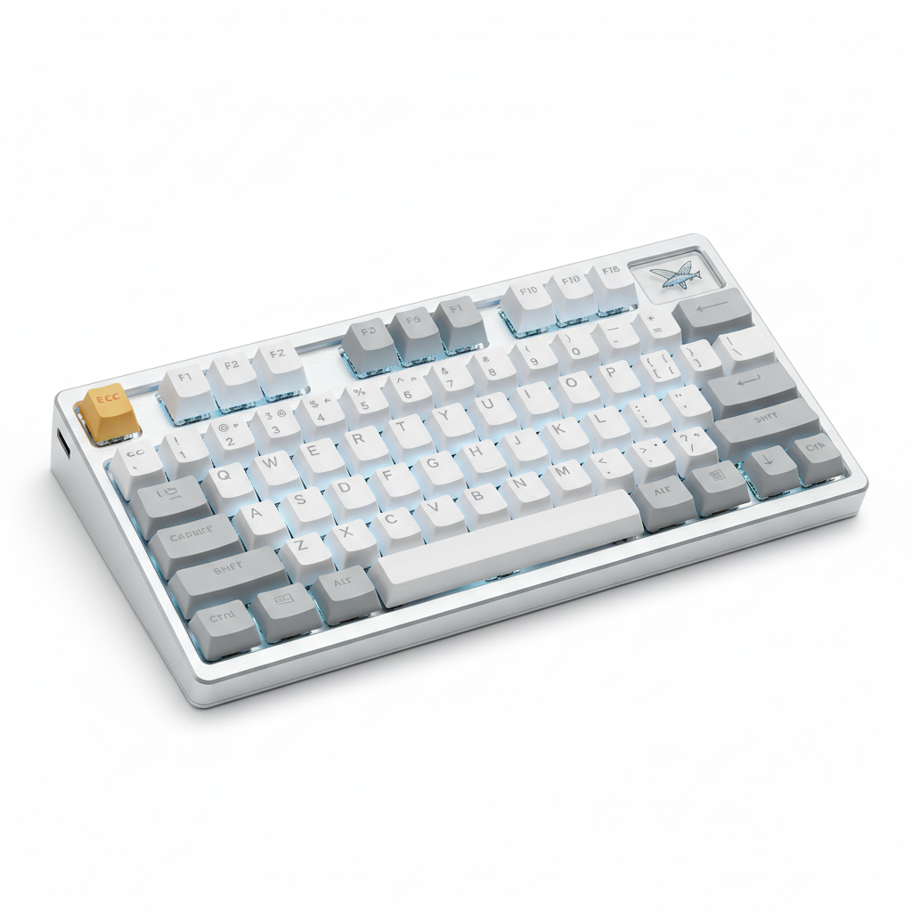 Клавиатура Ajazz AK820 PRO 75% Exploded Flying Fish Switch White RGB (AK820PRO-FF-PWB) — Беспроводное подключение для удобства использования