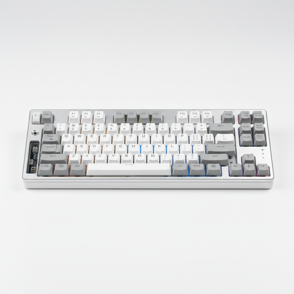 Клавіатура Ajazz AK820 PRO 75% Exploded Flying Fish Switch White RGB (AK820PRO-FF-PWB) — Механічні клавіші для точного набору