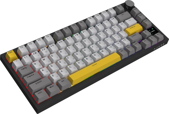 Клавіатура Ajazz AK820 PRO 75% Exploded Flying Fish Switch Black RGB (AK820PRO-FF-BGY) — Механічні клавіші для точного набору