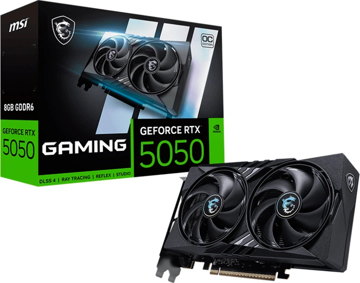 Відеокарта MSI RTX 5050 8G GAMING OC (RTX 5050 8G GAMING OC) (GDDR6, 128 bit, PCI-E v5.0 x16) — Інтерфейс PCI-E v5.0 x16 для високошвидкісного зв’язку