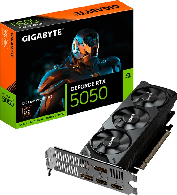 Відеокарта Gigabyte RTX 5050 8G OC Low Profile (GV-N5050OC-8GL) (GDDR6, 128 bit, PCI-E v5.0 x16)