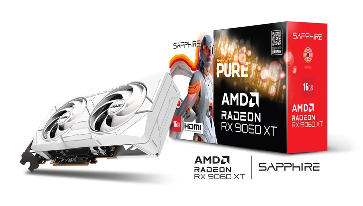 Відеокарта Sapphire AMD Radeon RX 9060 XT 16GB PURE (11350-02-20G) (GDDR6, 128 bit, PCI-E v5.0 x16)