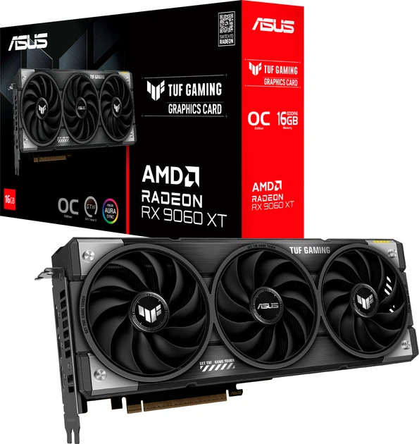 Відеокарта ASUS AMD Radeon RX 9060 XT 16Gb DUAL OC (DUAL-RX9060XT-16G) (GDDR6, 128 bit, PCI-E v5.0 x16) — Інтерфейс PCI-E 5.0 x16 для швидкого обміну даними