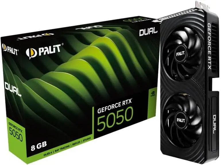 Відеокарта Palit RTX 5050 8GB StormX (NE65050019P1-GB2070F) (GDDR6, 128 bit, PCI-E v5.0 x8) — Частота пам’яті 20000 МГц для швидкості передачі даних