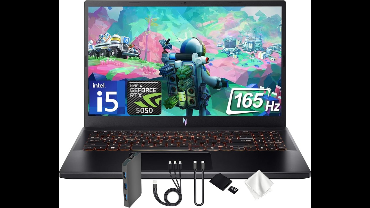 Ноутбук Acer 15.6 Nitro V 15 ANV15-52-57BB FHD IPS 165Hz/Intel i5-13420H/16GB/512SSD/RTX 5050 8GB/NOGRAVING/W11H/Black (NH.U1PAA.004) — NVIDIA GeForce RTX 5050 для високої графіки