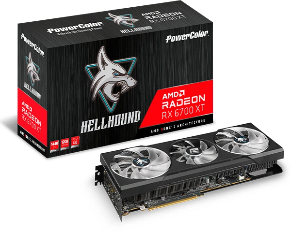 Відеокарта PowerColor AMD Radeon RX 6700 XT 12Gb Hellhound (AXRX 6700XT 12GBD6-3DHL) (GDDR6, 192 bit, PCI-E v4.0) Б/в