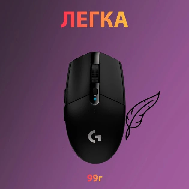 Беспроводная мышь Logitech G305 Lightspeed Wireless Black (910-005282) — Поддержка USB, радио и Bluetooth интерфейсов