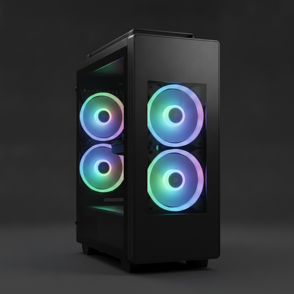 Корпус Darkflash DK351 BLACK ATX 4x120 ARGB Fans (DK351 BLACK) Без БП — Игровой корпус с ARGB подсветкой