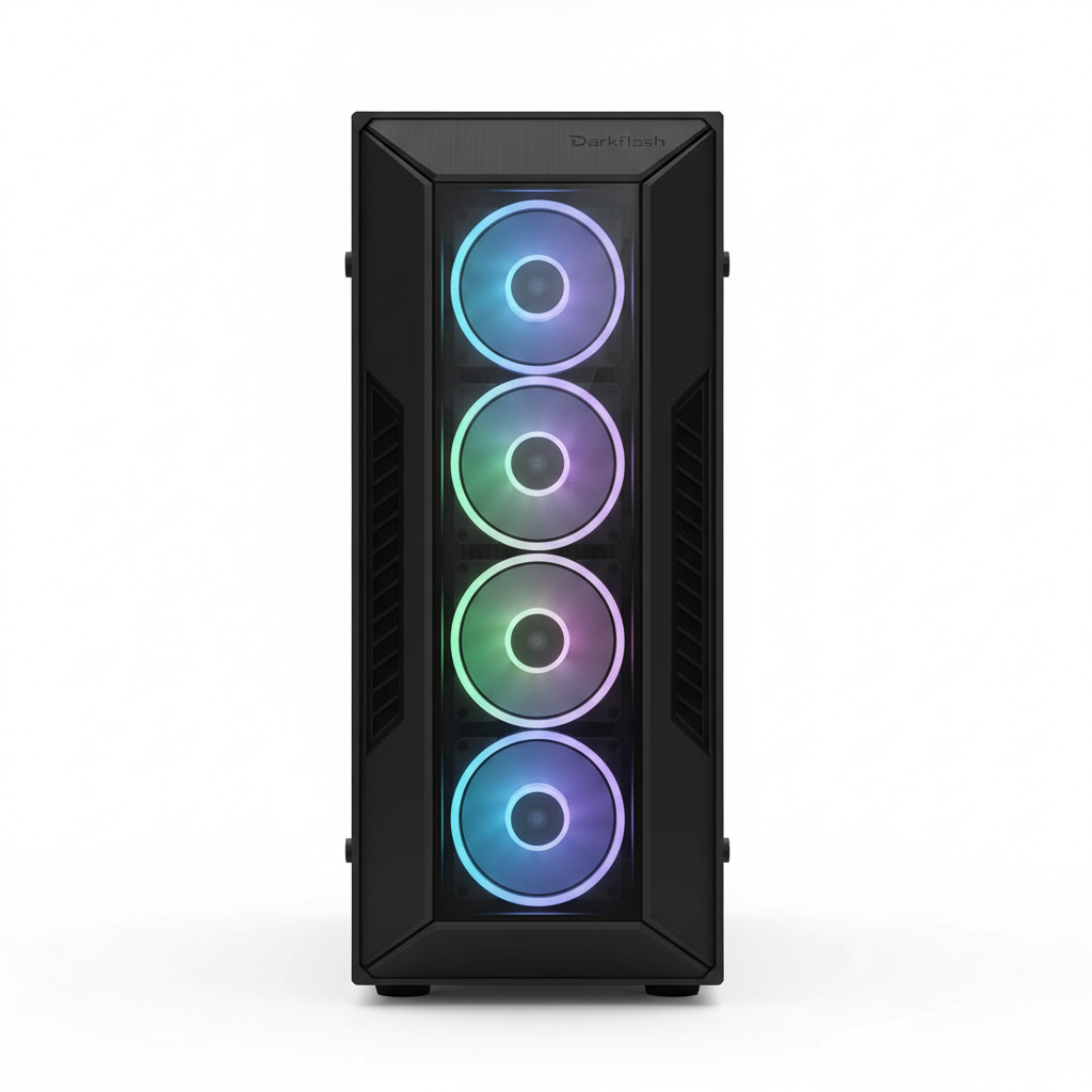 Корпус Darkflash DK351 BLACK ATX 4x120 ARGB Fans (DK351 BLACK) Без БП — Чёрный цвет корпуса для стильного вида