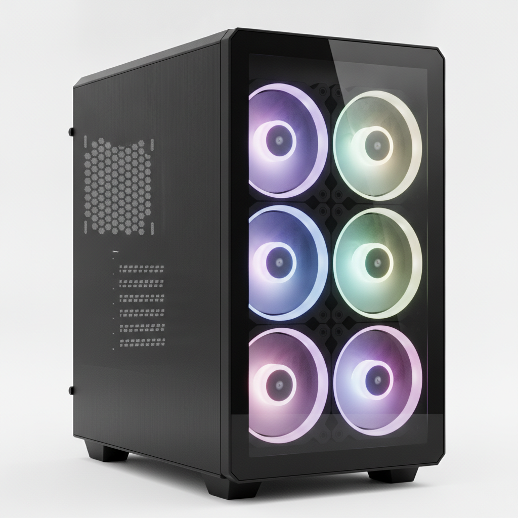 Корпус Darkflash DK351 BLACK ATX 4x120 ARGB Fans (DK351 BLACK) Без БП — Чорний колір корпусу для стильного вигляду