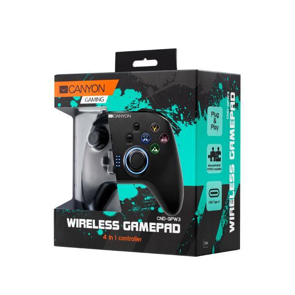 Геймпад Canyon CND-GPW3 Wireless android/PC Black (CND-GPW3) — Поддержка платформ PC и Android